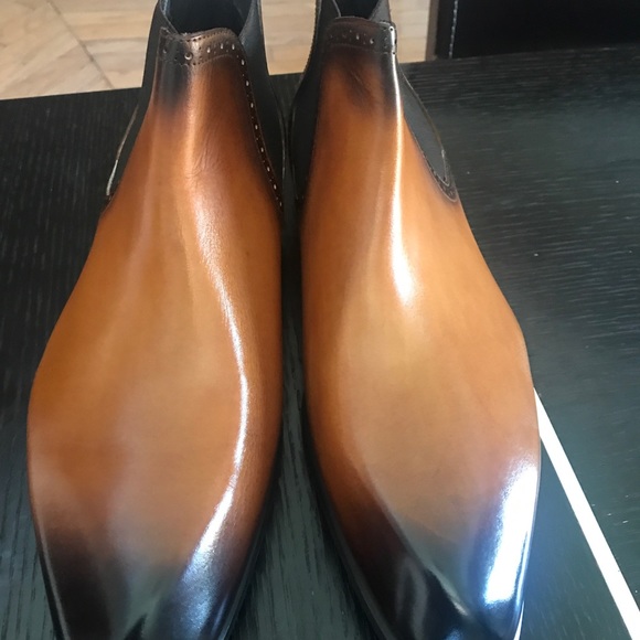 Cognac burnish ankle Chelsea boot size 12/45 main image 5